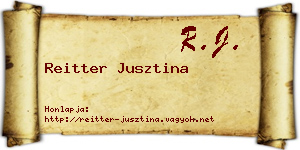 Reitter Jusztina névjegykártya